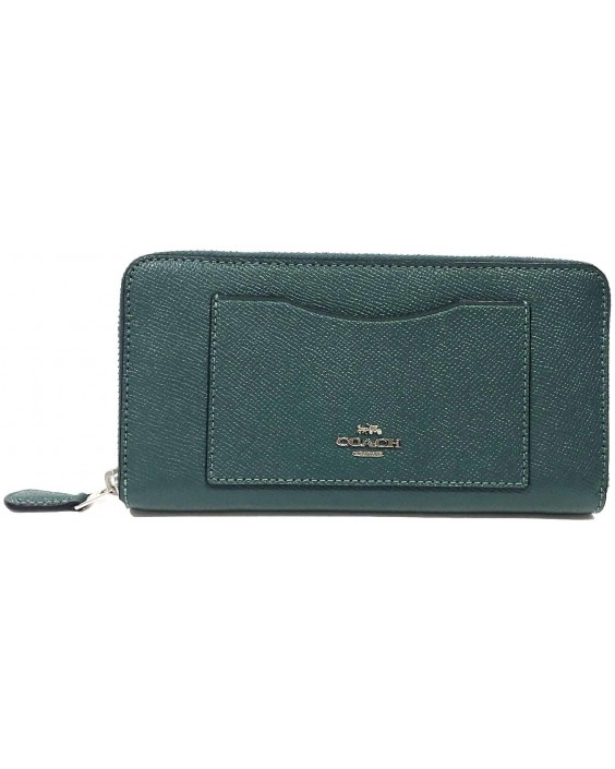 Coach Crossgrain Kožená Accordion Zip (Dark Turquoise)