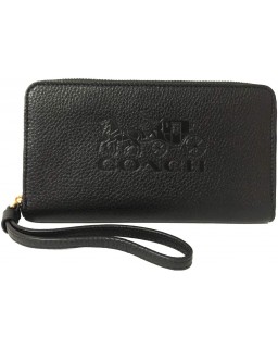 Coach Signature Printed PVC Phone Wristlet (IM/Black)