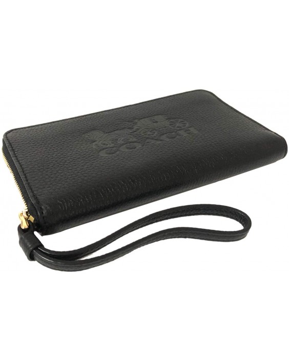 Coach Signature Printed PVC Phone Wristlet (IM/Black)