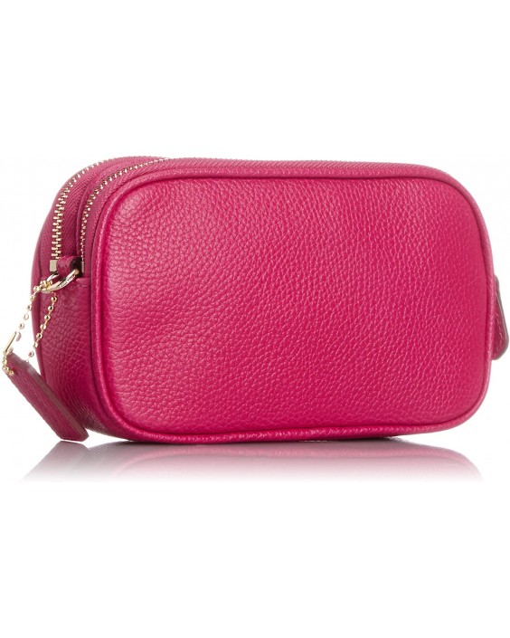 Kabelka COACH Seat Angle Cross-body Pouch in Polished Pebble Kožená Pink Ruby 53034