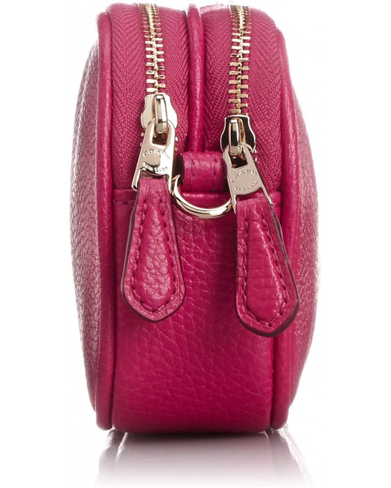 Kabelka COACH Seat Angle Cross-body Pouch in Polished Pebble Kožená Pink Ruby 53034