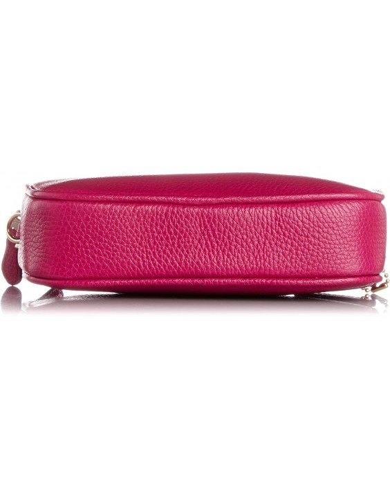 Kabelka COACH Seat Angle Cross-body Pouch in Polished Pebble Kožená Pink Ruby 53034