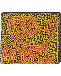 Kabelka COACH Disney X Keith Haring Double Billfold in Graffiti Mickey Print