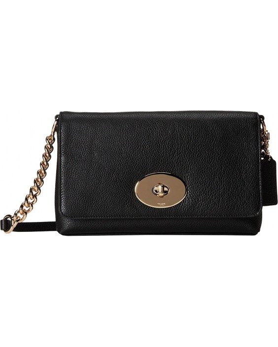 Kabelka COACH Polished Pebble Kožená Crosstown Crossbody Li/Black One Size