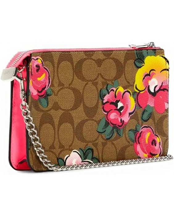 Kabelka COACH Poppy Crossbody In Signature Canvas With Vintage Rose Print Khaki Multi