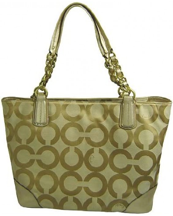 Kabelka Coach Colette Signature C Op Art Sateen Tote Style Ivory Lt Khaki/Gold