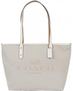 Kabelka COACH Horse and Carriage Jacquard City Zip Tote Gd/Chalk One Size