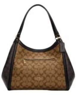 Kabelka COACH C6831 Signature Blocked Kristy Tote Hobo Khaki Brown Multi