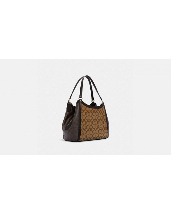 Kabelka COACH C6831 Signature Blocked Kristy Tote Hobo Khaki Brown Multi