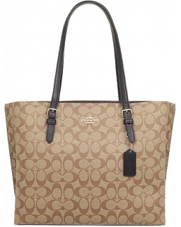 Kabelka Coach Mollie Tote (Signature Khaki/Black)