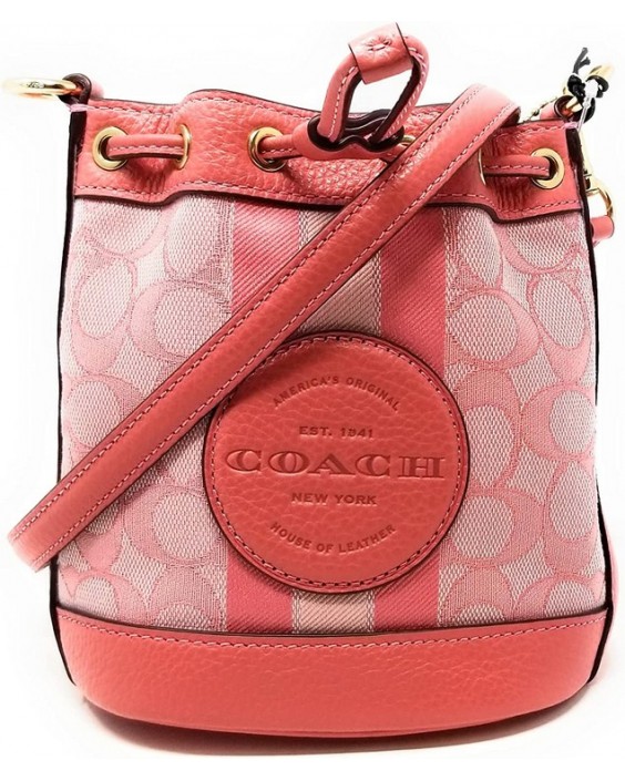 Kabelka Coach Mini Dempsey Bucket In Signature Jacquard With Stripe And Coach Patch