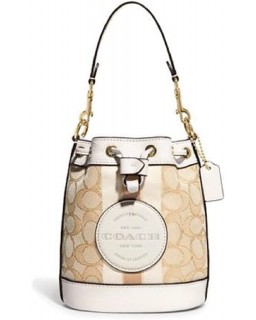 Kabelka Coach Mini Dempsey Bucket In Signature Jacquard With Stripe And Coach Patch