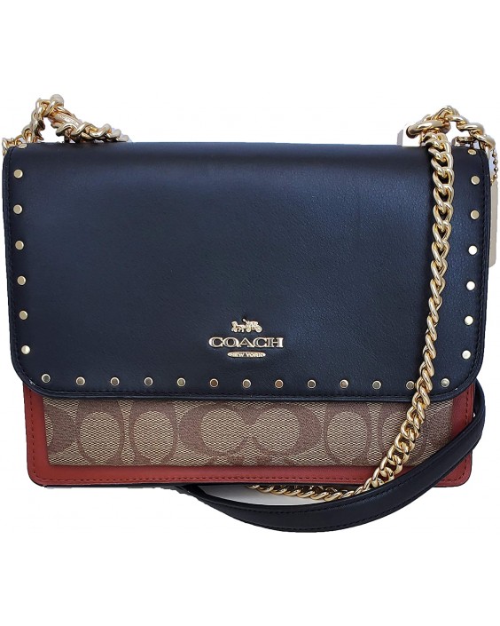 Kabelka Coach Klare Crossbody in Signature Coated Canvas, Calf & Snake-Embossed Kožená (Khaki/Black/Berry/Multi/Gold)