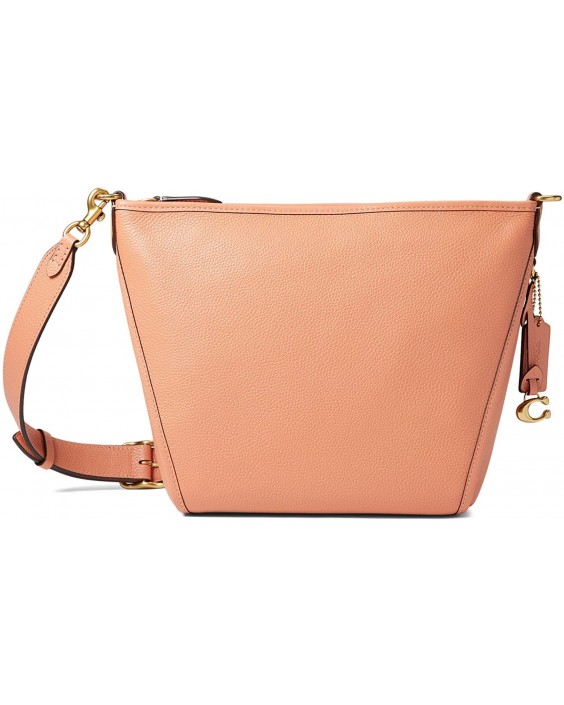 Kabelka COACH Polished Pebble Kožená Small Dufflette Light Coral One Size