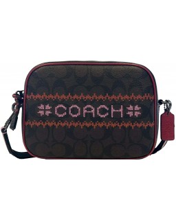 Kabelka Coach Dempsey Camera In Signature Jacquard With Stripe And Coach Patch