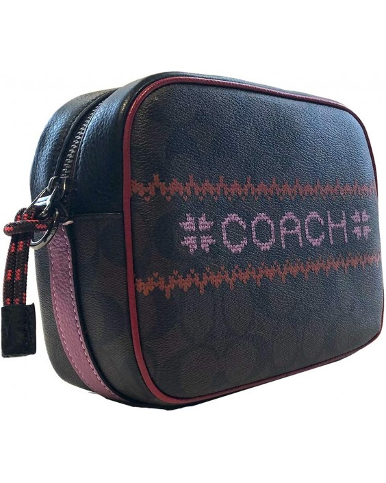 Kabelka Coach Dempsey Camera In Signature Jacquard With Stripe And Coach Patch