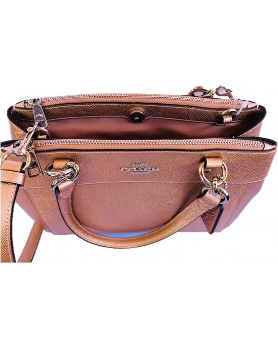 Kabelka Coach Metallic Crossgrain Mini Brooke Crossbody/Satchel F25928 - SV/Rose Gold