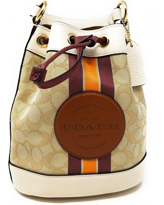 Kabelka COACH Dempsey Bucket Crossbody (Gold/Light Khaki/Wine Multi)