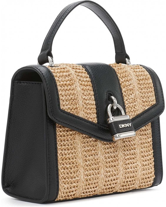 Kabelka DKNY Straw Ella SM TH Crossbodys, Natural/Black