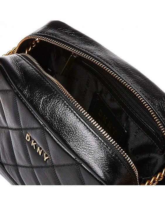 Kabelka Dkny Dkny Sofia Dbl Diamond In Shiny And Quilted Black Kožená Black