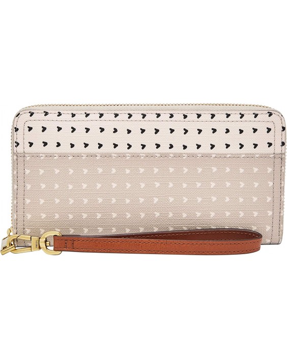 Fossil Logan Kožená RFID-Blocking Zip Around Clutch with Wristlet Strap