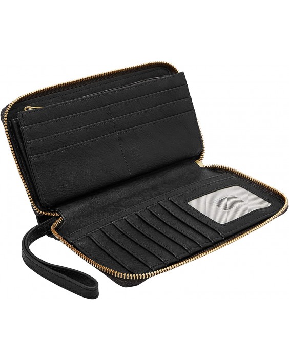 Fossil Liza Kožená Zip Around Clutch With Retractable Wristlet Strap