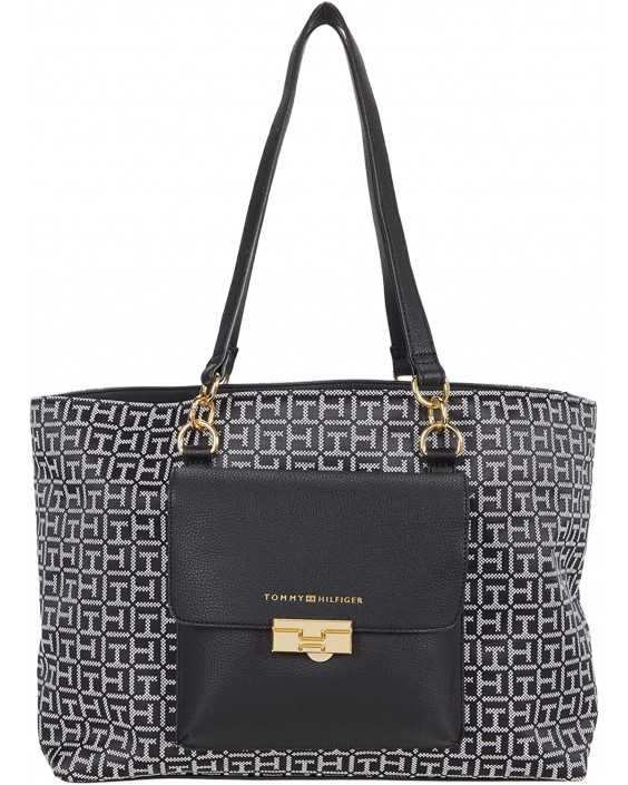 Kabelka Tommy Hilfiger Francesca II-Tote-Square Monogram Jacquard with PVC Black/White One Size